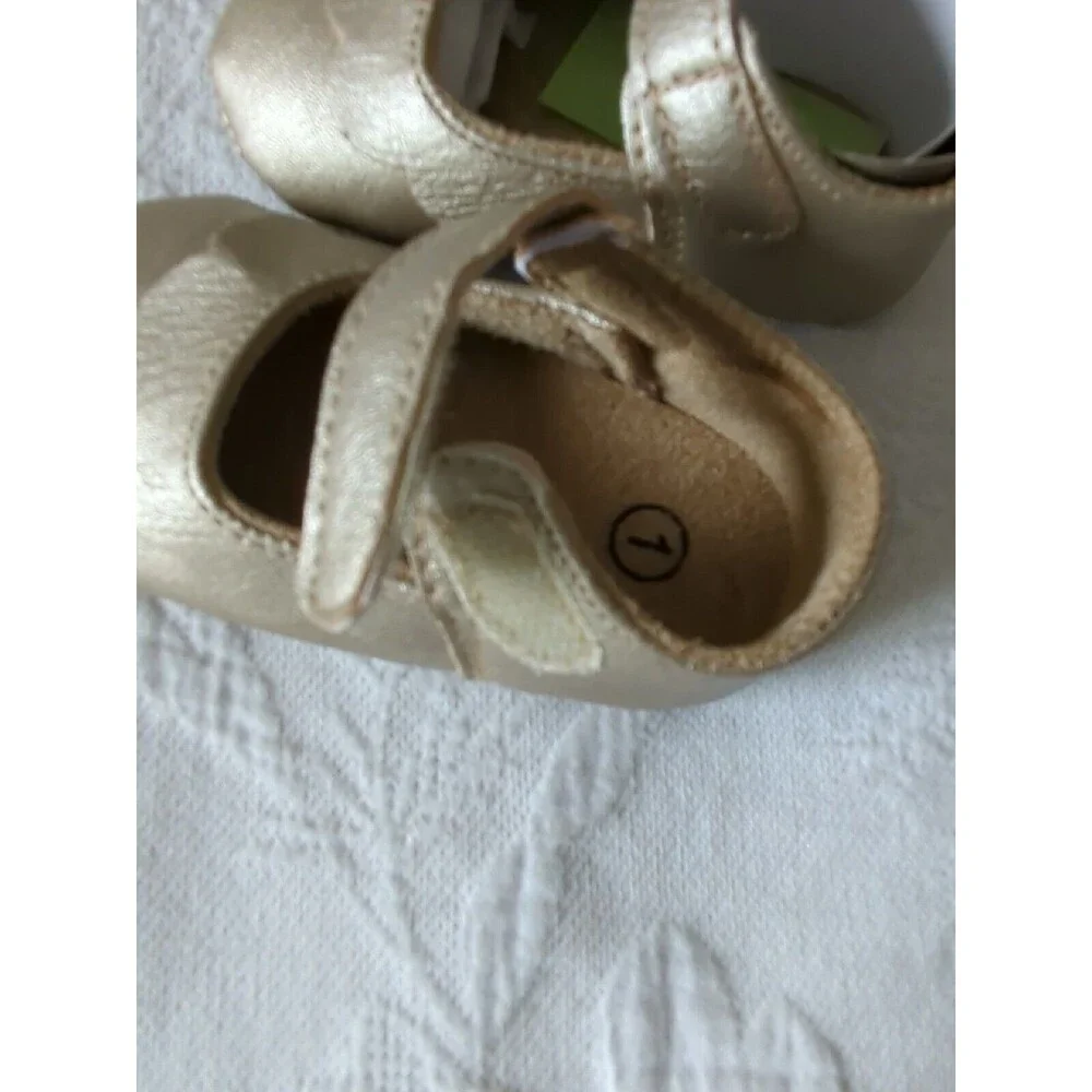 Valen Sina Baby Toddler Girl Shoes Glittery Gold Size 1 NEW